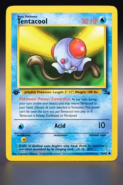 2. Tentacool - 56/62 - 1st Edition Fossil - Pokemon WOTC Mint/Near Mint - Image 1