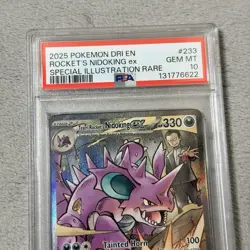 2025 Pokemon Team Rocket's Nidoking ex Special Illustration Rare 233/182 PSA 10 - Image 2