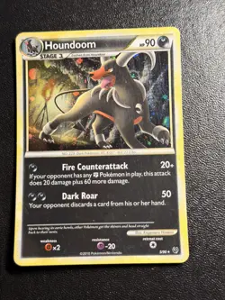 Pokemon TCG Houndoom 5/90 HGSS Undaunted Holo Rare MP SWIRL - Image 1