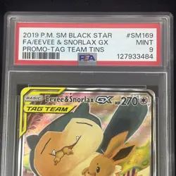 Pokemon Eevee & Snorlax GX SM169 Tag Team Tin Promo BSP MINT PSA 9 - Image 3