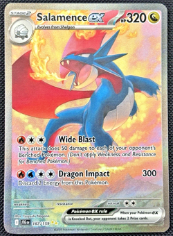 Pokemon TCG Salamence EX 187/159 Journey Together Special Illustration Rare NM - Image 1