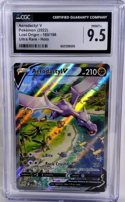 Pokemon Swsh AERODACTYL V Lost Origin Full Art 180/196 CGC 9.5 ?? MINT+ - Image 1