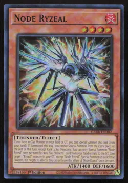 Yu-Gi-Oh TCG #CRBR-EN002 Node Ryzeal 1st Edition Super Rare NM - Image 1