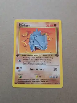 Pokemon Card 1ST EDITION Rhyhorn Jungle 61/64 WotC Vintage 1999 NM - Image 1