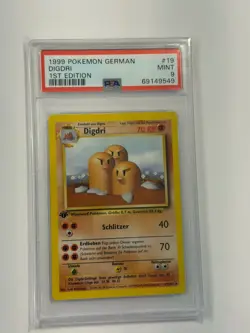 Pokemon 1999 Base Set German 1st edition Dugtrio Digdri Card *MINT PSA 9* Graded - Image 1