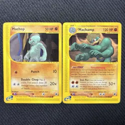 Machop 117 & Machamp 51 - Expedition Set - Pokemon Cards - VLP (2-Card Lot) - Image 1