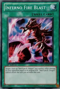 SDDC-EN026 INFERNO FIRE BLAST COMMON UNLIMITED EDITION YuGiOh CARD - Image 1