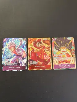 Monkey D Luffy BANDAI Card Games Fest All 3 Promo One Piece Cards - Image 1