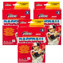 2025 Topps Heritage Baseball Trading Cards Hanger Box 3 Pack - Image 1