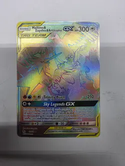 Pokemon TCG Moltres Zapdos Articuno GX Card 69/68 Secret Rainbow Hidden Fates - Image 1