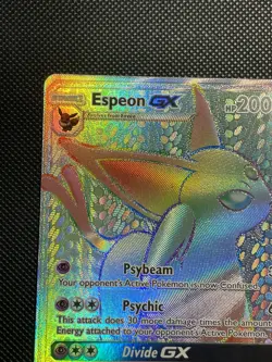2017 Pokemon Sun & Moon Base Espeon GX Rainbow Rare Card 152/149 nm - Image 5