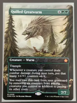 Mtg Foundations Quilled Greatwurm Borderless NM Foil - Image 1