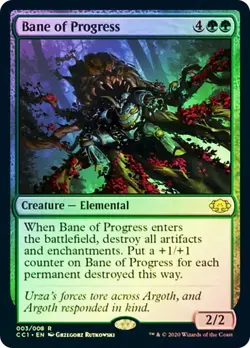 CC1 Foil BANE OF PROGRESS 1x Premium Commander Collection Green MTG - Image 1