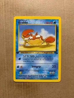 1st Edition Krabby 51/62 Fossil Set - Common Pokemon Card - NM/Mint - Image 1