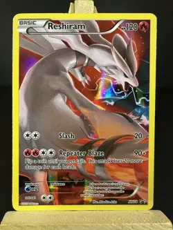 2015 Pokemon Reshiram Full Art Promo XY74 Black Star Promo Holo LP - Image 1