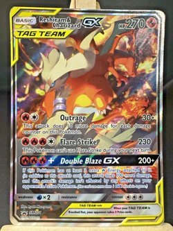 Pokemon Reshiram & Charizard GX SM201 Sm Holo Promo DMG See Pics - Image 1