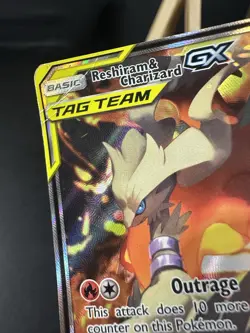 Pokemon Reshiram & Charizard GX SM201 Sm Holo Promo DMG See Pics - Image 2