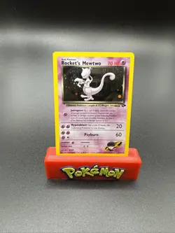 Vintage Pokemon TCG Gym Challenge Rocket's Mewtwo 14/132Holo Swirl 🌀 Exc/NM - Image 1