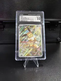 CGC GM 10 Eevee 173 Black Star Promo Pokemon Prismatic Evolutions ETB - Image 1