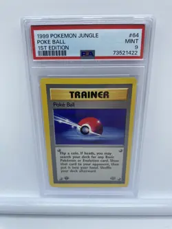1999 Pokemon Jungle 64 Poke Ball 1st Edition PSA 9 - Image 1