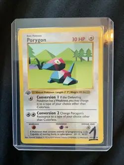 Pokemon TCG First Edition Porygon 039/102 Base Set (Shadowless) Regular - Image 1