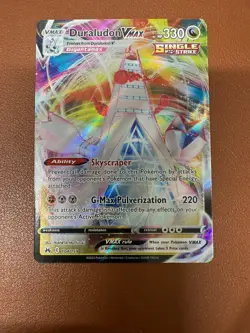 POKEMON DURALUDON VMAX 104/159 CROWN ZENITH RARE HOLO PACKET TO SLEEVE MINT - Image 1
