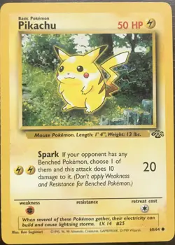 Original Rare Pikachu 1995 Pokemon Card First Base Set, Mint Condition (Jungle) - Image 1