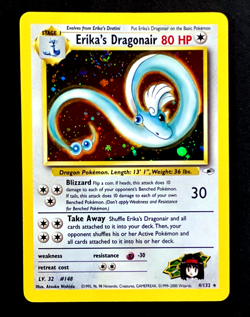 2000 Pokemon ERIKA'S DRAGONAIR Gym Heroes HOLO Foil Rare Set Card 4/132 SWIRL EX - Image 1
