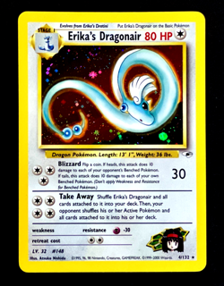 2000 Pokemon ERIKA'S DRAGONAIR Gym Heroes HOLO Foil Rare Set Card 4/132 SWIRL EX - Image 2