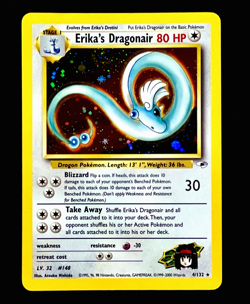 2000 Pokemon ERIKA'S DRAGONAIR Gym Heroes HOLO Foil Rare Set Card 4/132 SWIRL EX - Image 3