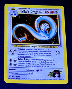 2000 Pokemon ERIKA'S DRAGONAIR Gym Heroes HOLO Foil Rare Set Card 4/132 SWIRL EX - Image 4