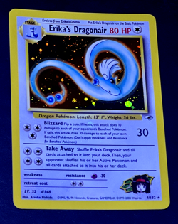 2000 Pokemon ERIKA'S DRAGONAIR Gym Heroes HOLO Foil Rare Set Card 4/132 SWIRL EX - Image 5