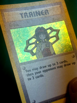 Erika 16/132 Holo Rare Gym Heroes MP SWIRL Pokemon Card - Image 3