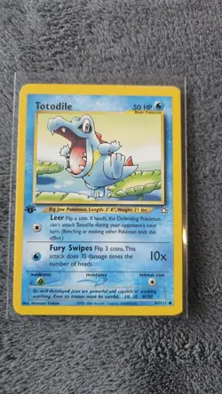 Pokemon TCG Totodile Neo Genesis 1st Edition Common Card 81/111 Mint - Image 1