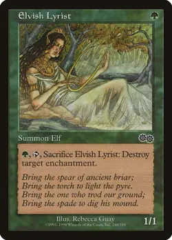 Elvish Lyrist UZ Urza's Saga Mtg Magic English EX - Image 1