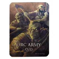 Orc Army Metal Token Magic Card | Hand-Drawn Fantasy Proxy Art on Aluminum - Image 1