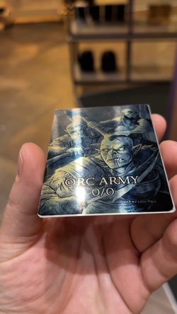 Orc Army Metal Token Magic Card | Hand-Drawn Fantasy Proxy Art on Aluminum - Image 2