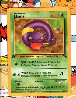 Pokemon TCG Ekans 46/62 1st Edition Fossil Set common LP - Image 1