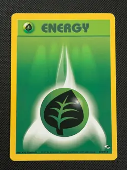 Grass Energy 129/132 REGULAR Pokemon Card WOTC Gym Heroes - Image 1