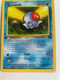 Tentacool 56/62 Fossil 1st Edition WOTC Pokemon Card 1999 Vintage M/NM - Image 1