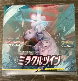 Pokemon TCG Miracle Twin Booster Box Japanese sealed tag team gx Sun & Moon Mew - Image 1