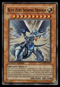 Yu-Gi-Oh! LIMITED EDITION Blue-Eyes Shining Dragon #MOV-EN001 Heavy Play - Image 1