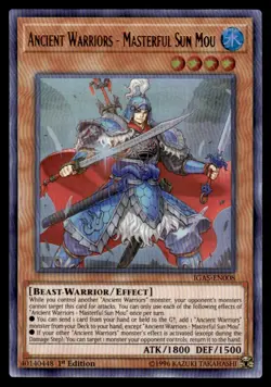 1st Edition Ancient Warriors - Masterful Sun Mou #IGAS-EN008 Light Play - Image 1