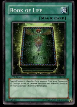 Yu-Gi-Oh! 1st Edition Book of Life #PGD-033 Light Play - Image 1