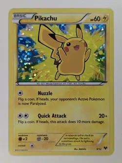 2013 Pikachu 5/12 Confetti Holo Stamped 2014 Mcdonalds Promo Pokemon Card LP - Image 1