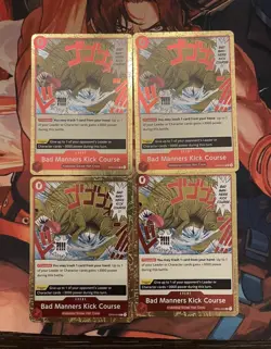One Piece Card Game Bad Manners Kick Course OP04-016 Playset x4 - Image 1