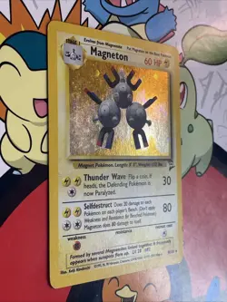 Magneton 9/130 Base Set 2 Unlimited Holo Rare 2000 WOTC Pokemon TCG Card LP - Image 2