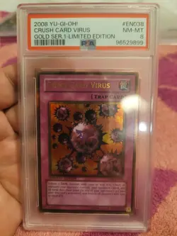 PSA 8 - YUGIOH - 2008 - GLD1-EN038 - CRUSH CARD VIRUS - GOLD RARE - Image 1