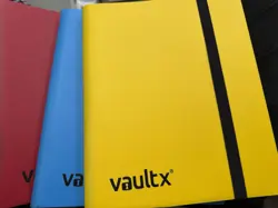 3 Vault X-9 Pocket Trading Card Binders -Red, Yellow, Blue, Each Holds 360 Cards - Image 1