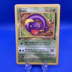 Pokemon TCG Ekans Fossil 1st Edition Common Card 46/62 NM Condition Vintage - Image 1